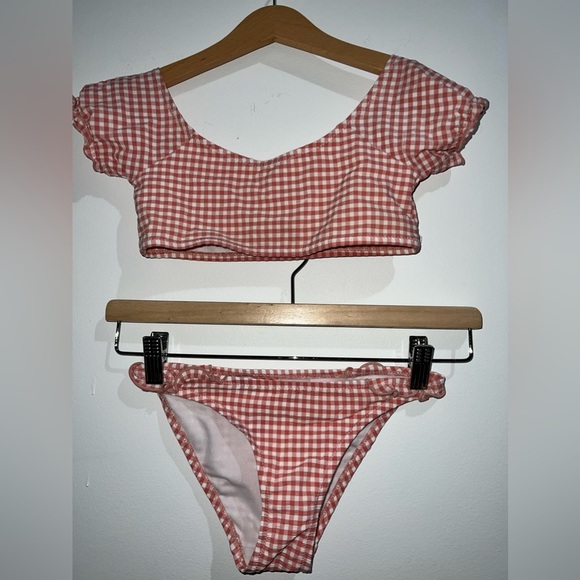Zara checkered swimsuit set of two Size 8-9 Cm 130 - Picture 1 of 5
